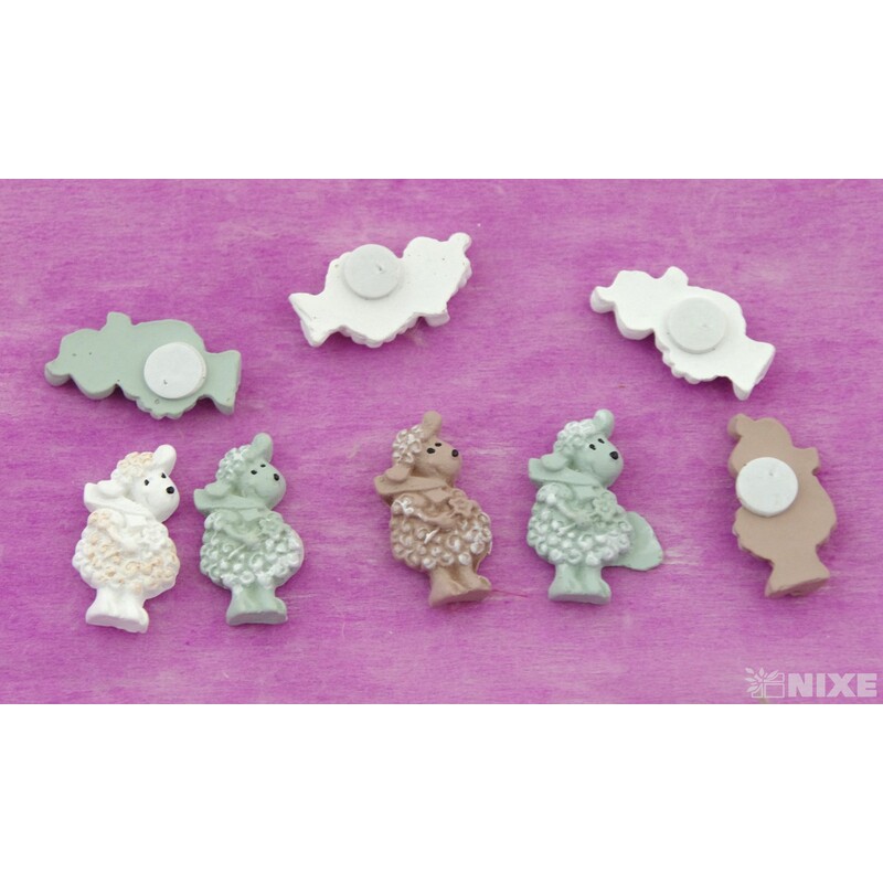 OVEČKA NALEPOVACÍ 1,5x2,5cm 9ks*MIX BAREV