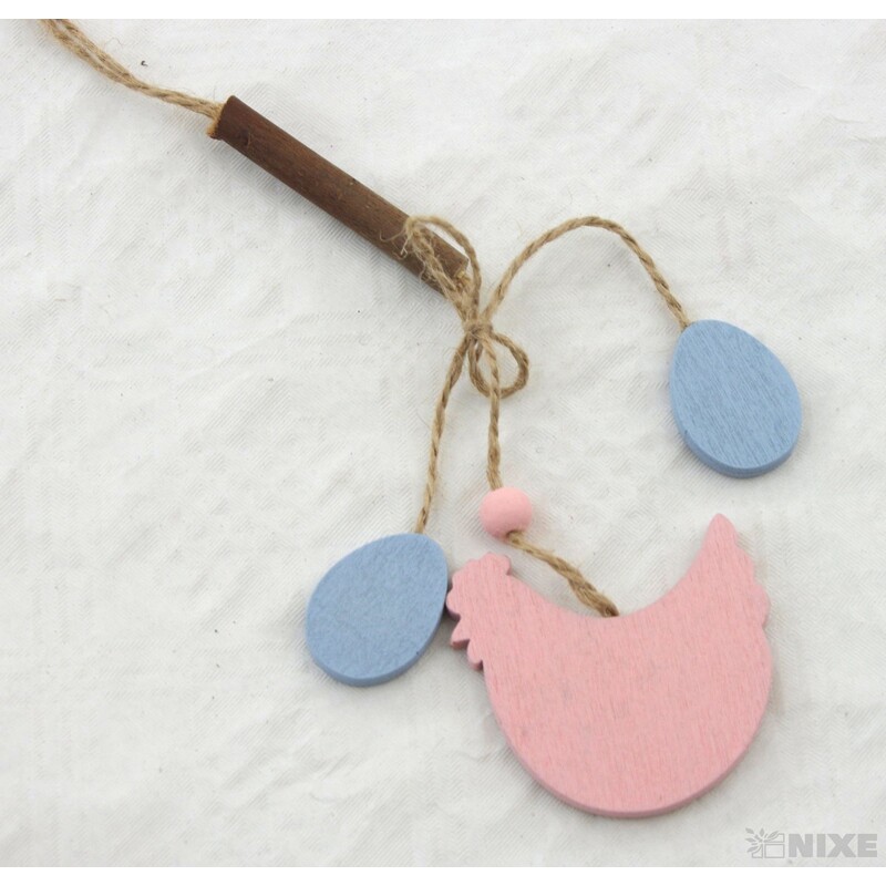 ZÁVĚS D SLEPICE 6ks 5x5cm*MIX BAREV