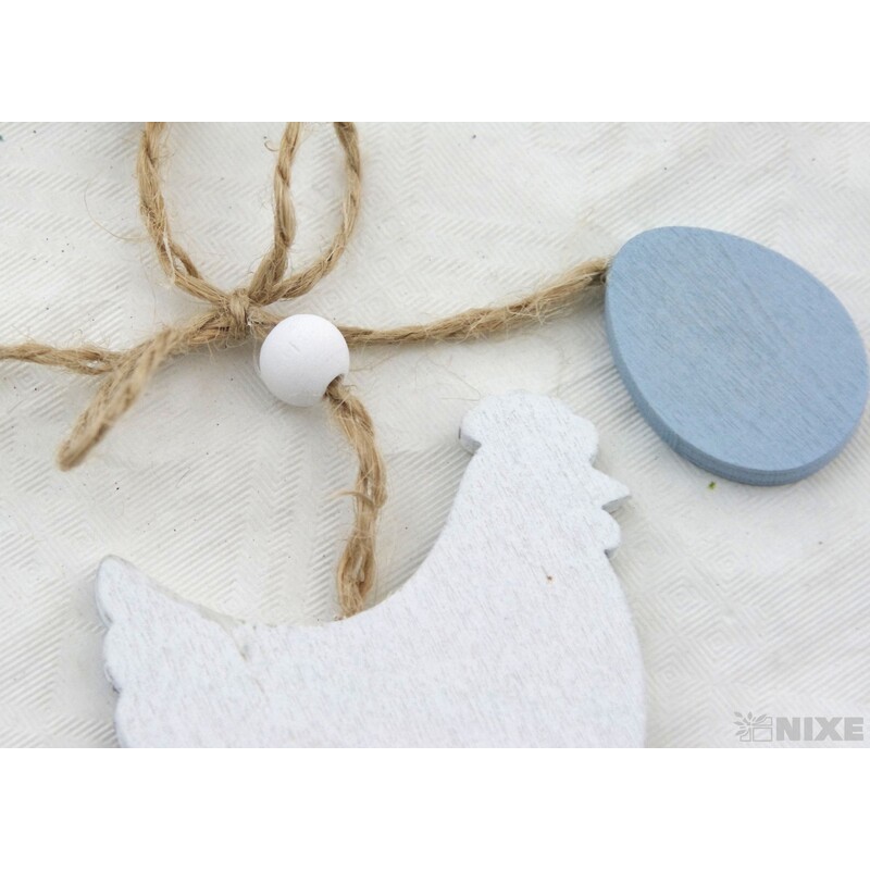 ZÁVĚS D SLEPICE 6ks 5x5cm*MIX BAREV