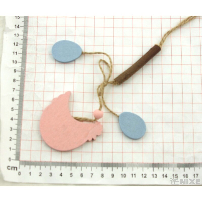 ZÁVĚS D SLEPICE 6ks 5x5cm*MIX BAREV