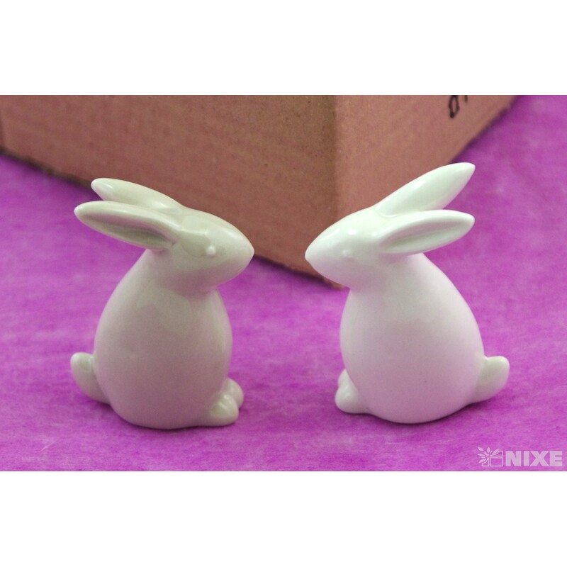 ZAJÍC KERAMIKA 7x5cm*BÍLÁ