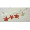ZÁVĚS HVĚZDA 8cm 4ks*ČERVENÁ