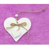ZÁVĚS SRDCE DŘEVO 9cm*BÍLÁ