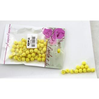 KORÁLKY SMAJLÍK 8mm*ŽLUTÁ