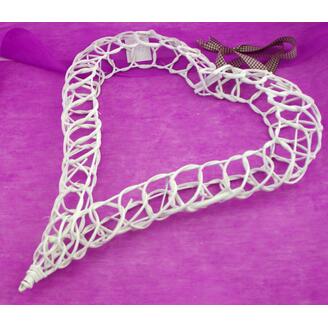 SRDCE RATTAN 50cm*BÍLÁ