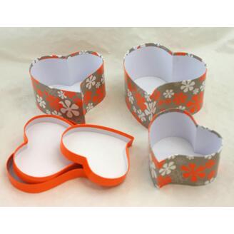 KRABICE SRDCE 19x10cm 17x9 15x8*ORANŽOVÁ