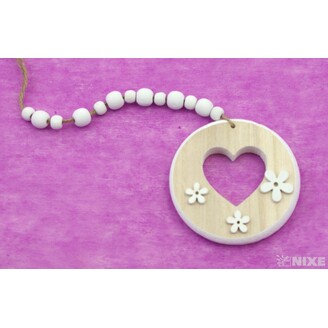 ZÁVĚS D SRDCE 9x33cm*BÍLÁ