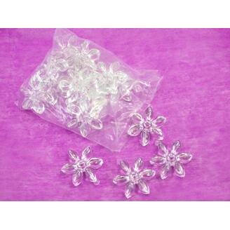 KVĚT AKRYL 6cm 15ks S DIRKOU*PRŮHLEDNÁ