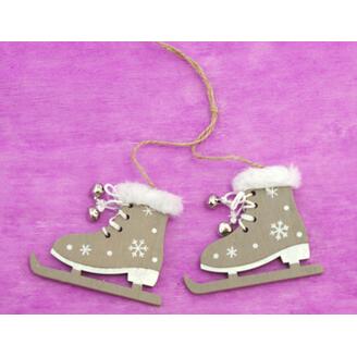 BRUSLE DŘEVO 7x8cm 2ks*MIX BAREV