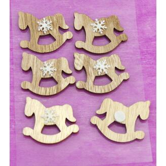 KONÍK D NALEPOVACÍ 4cm 6ks*PŘÍRODNÍ