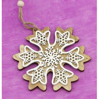 ZÁVĚS VLOČKA D 11cm 3ks*PŘÍRODNÍ