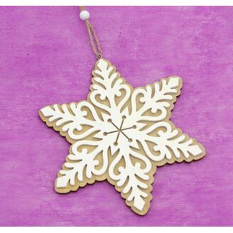 ZÁVĚS VLOČKA D 15cm 3ks*PŘÍRODNÍ