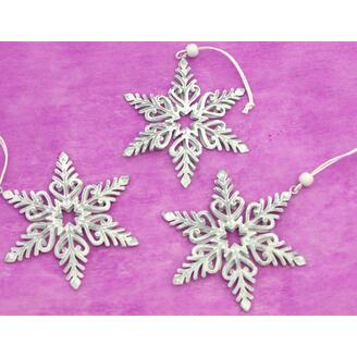 ZÁVĚS VLOČKA PLECH 11cm 3ks*