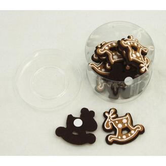 PERNÍČEK SOB NALEP. 4cm 12ks*HNĚDÁ