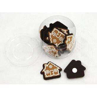 PERNÍČEK DOMEK NALEP. 3,5cm 12ks*HNĚDÁ