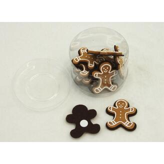 PERNÍČEK PANÁČEK NALEP. 4cm 12ks*HNĚDÁ