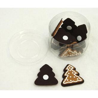 PERNÍČEK STROMEK NALEP. 3,5cm 12ks*HNĚDÁ