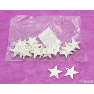 HVĚZDIČKA DŘEVO 3cm 20ks*BÍLÁ