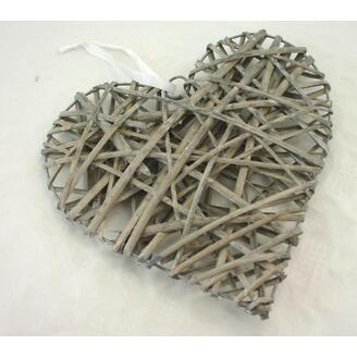 SRDCE ZÁVĚS 30cm*ŠEDÁ