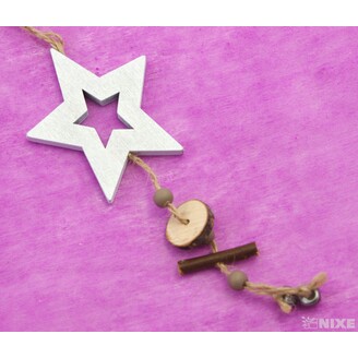 ZÁVĚS HVĚZDA D 9x28cm*BÍLÁ