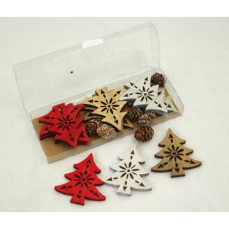 ZÁVĚS STROMEK D 12ks 5x7cm*MIX BAREV