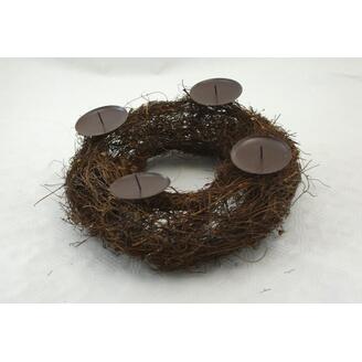 VĚNEC SVÍCEN 30cm*HNĚDÁ