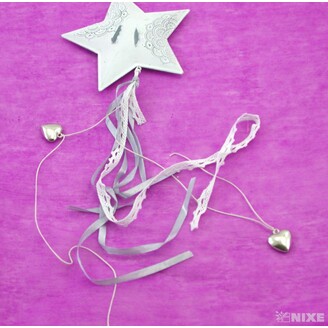 ZÁVĚS HVĚZDA PLECH 15cm*BÍLÁ