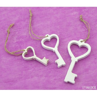 ZÁVĚS D KLÍČE 3ks 6-10cm*BÍLÁ