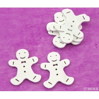 PERNÍČEK DŘEVO 5x4cm 6ks*BÍLÁ