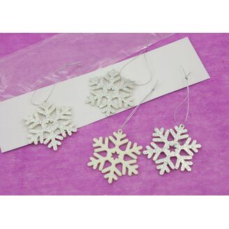 ZÁVĚS VLOČKA 8cm 4ks*STŘÍBRNÁ