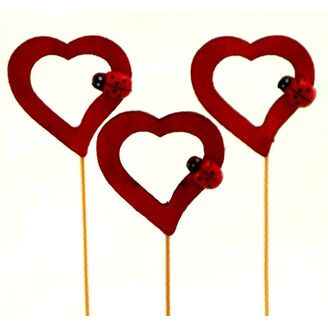 ZÁPICH SRDCE 12ks 4x23cm*ČERVENÁ