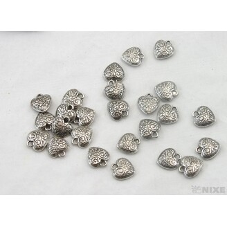 ZÁVĚS KOV SRDCE 25ks 1,5cm*STŘÍBRNÁ