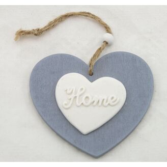 ZÁVĚS SRDCE DŘEVO 9cm*ŠEDÁ