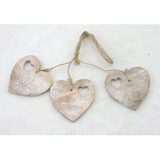 ZÁVĚS SRDCE D 3ks 7cm*PŘÍRODNÍ
