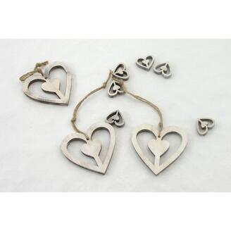 ZÁVĚS SRDCE D 3ks 8cm*PŘÍRODNÍ