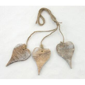 ZÁVĚS SRDCE D 7cm 3ks*PŘÍRODNÍ