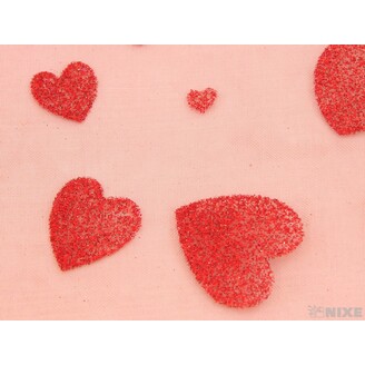 ORGANZA SRDCE 30 36cmx5yd*ČERVENÁ