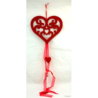 ZÁVĚS FILC SRDCE 22x55cm*ČERVENÁ