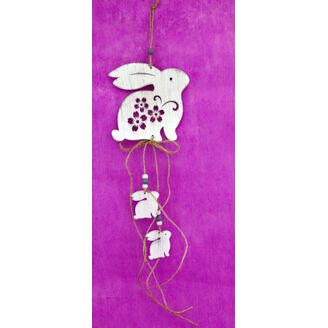 ZÁVĚS ZAJÍC 11x40cm*BÍLÁ