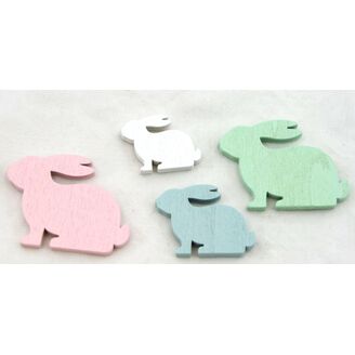 ZAJÍC DŘEVO 48ks 3-5cm*MIX BAREV