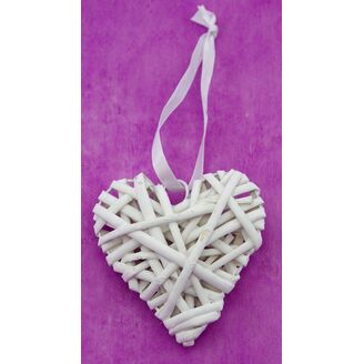 SRDCE ZÁVĚS 10cm*BÍLÁ