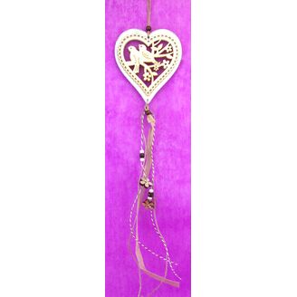 ZÁVĚS SRDCE 14x60cm*BÍLÁ