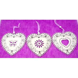 ZÁVĚS SRDCE 16x22cm*BÍLÁ