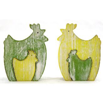 SLEPICE DŘEVO 14x10cm*MIX BAREV