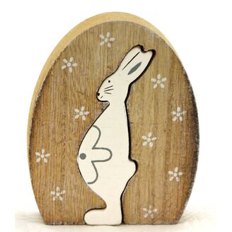 ZAJÍC DŘEVO 9x11cm*PŘÍRODNÍ