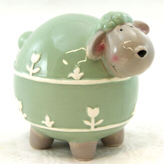 OVEČKA PORCELÁN 11x13cm*ZELENÁ