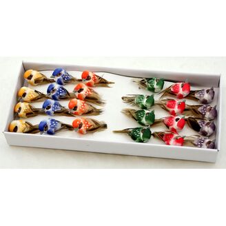 PTÁČEK NA DRÁTKU 3cm 24ks*MIX BAREV