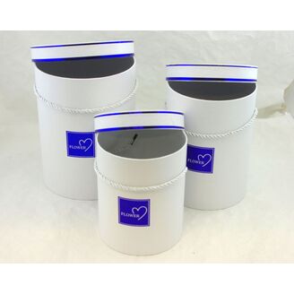 KVĚTINOVÝ BOX 3ks pr. 12x12cm 16x14cm 19x16cm*BÍLÁ