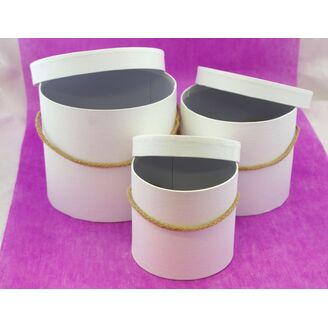 KVĚTINOVÝ BOX 3ks pr. 19x16cm 16x14 13x12*BÍLÁ