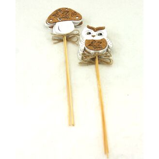 ZÁPICH SOVA+HŘÍBEK 6x27cm 6ks*BÍLÁ